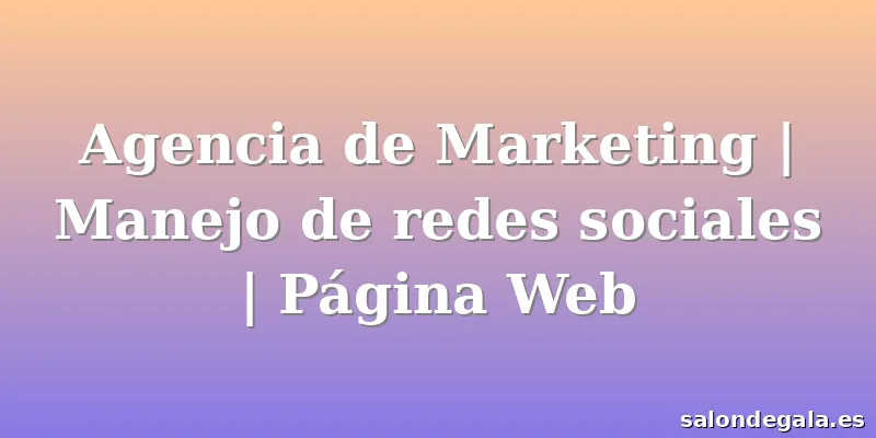 Agencia de Marketing | Manejo de redes sociales | Página Web