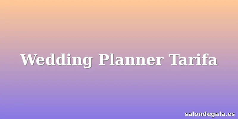 Wedding Planner Tarifa