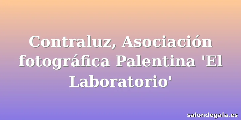 Contraluz, Asociación fotográfica Palentina 'El Laboratorio'